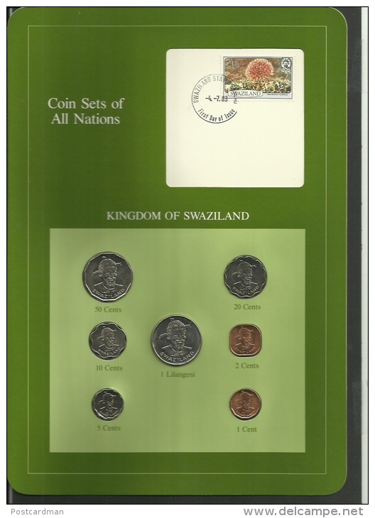 SWAZILAND  - Uncirculated Set Of 7 Coins - 1 Cent To 1 Lilangeni - 1975, 1979, 1981 & 1982 - Swazilandia