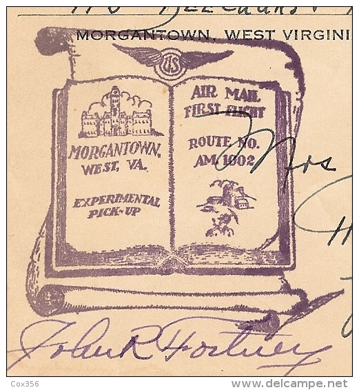 ENVELOPPE  MARCOPHILIE MORGANTOWN WEST VIRGINIA , Tampon : MORGANTOWN MAY 12 . 1939 W.VA AIR MAIL - Morgantown