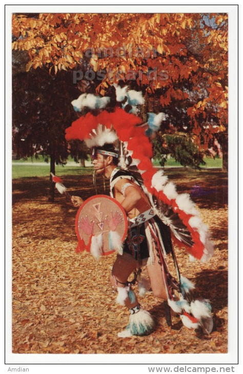 USA - INDIAN COLORFUL CEREMONIAL DANCE - NATIVE AMERICANS - INDIAN COSTUME - C1960s Unused Vintage Postcard [5815] - Amérique