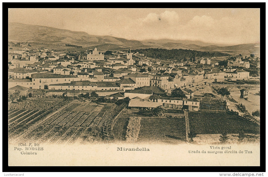 MIRANDELA - Vista Geral Tirada Da Margem Direita Do Tua ( Ed. Pap. Borges, Col. F, 20)   Carte Postale - Bragança