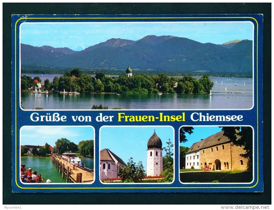 GERMANY  -  Frauen Insel  Chiemsee  Multi View  Used Postcard As Scans - Rosenheim