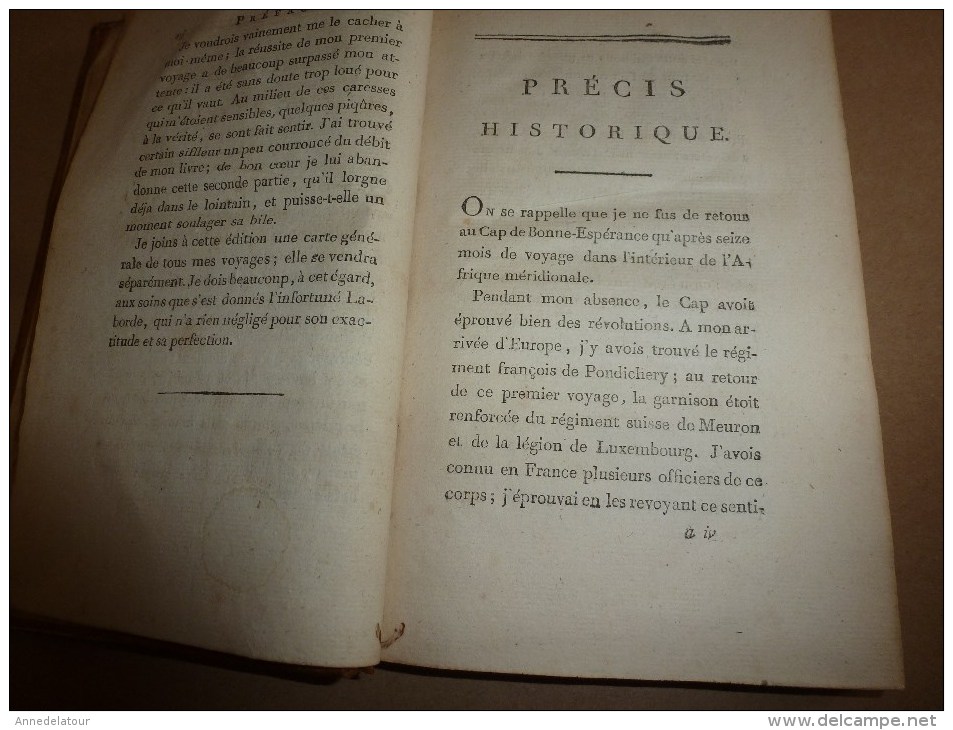 1783-84 et 85 tome 1 et 2 Second VOYAGE dans l'intérieur de l'AFRIQUE par le Cap de Bonne Espérance , par F. Levaillant