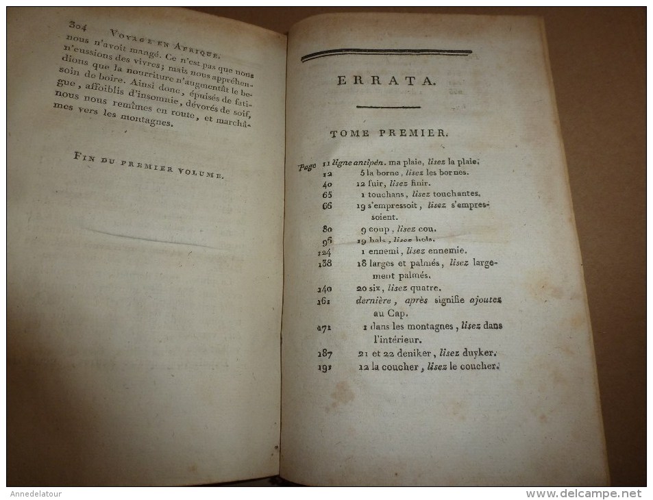 1783-84 et 85 tome 1 et 2 Second VOYAGE dans l'intérieur de l'AFRIQUE par le Cap de Bonne Espérance , par F. Levaillant