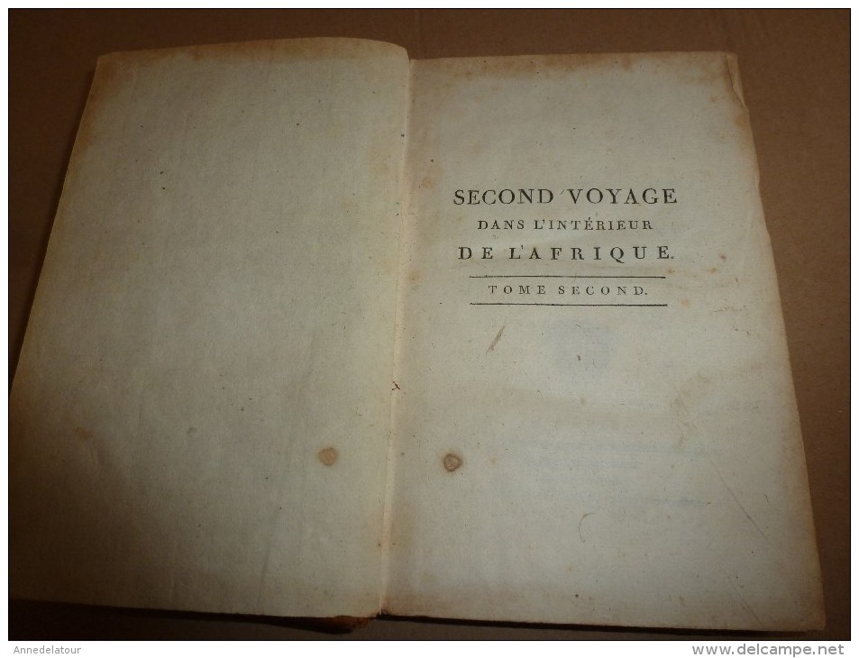 1783-84 et 85 tome 1 et 2 Second VOYAGE dans l'intérieur de l'AFRIQUE par le Cap de Bonne Espérance , par F. Levaillant