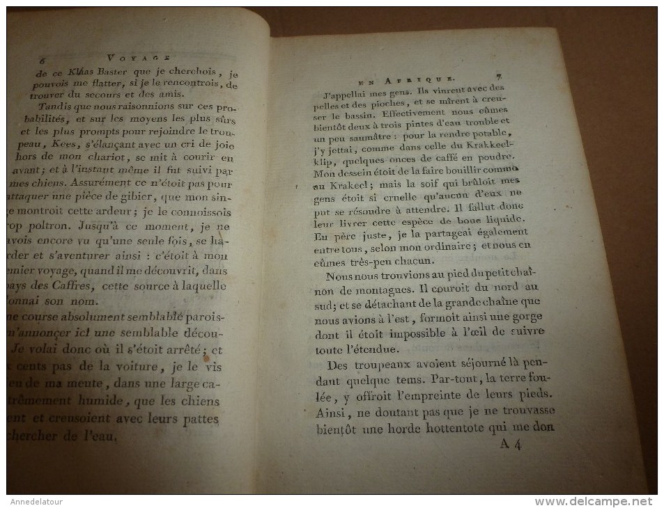 1783-84 et 85 tome 1 et 2 Second VOYAGE dans l'intérieur de l'AFRIQUE par le Cap de Bonne Espérance , par F. Levaillant