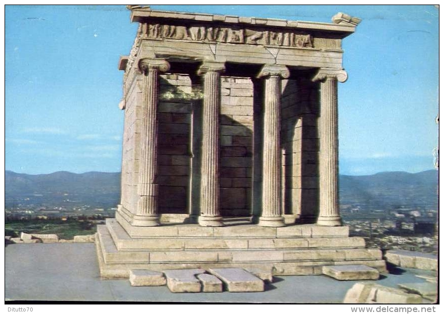 Atene - Il Tempio Della Vittoria Aptera - Formato Grande Viaggiata Mancante Di Affrancatura - Grecia