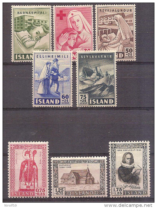 Iceland  - Two Semi - Postal Sets - Unused Stamps
