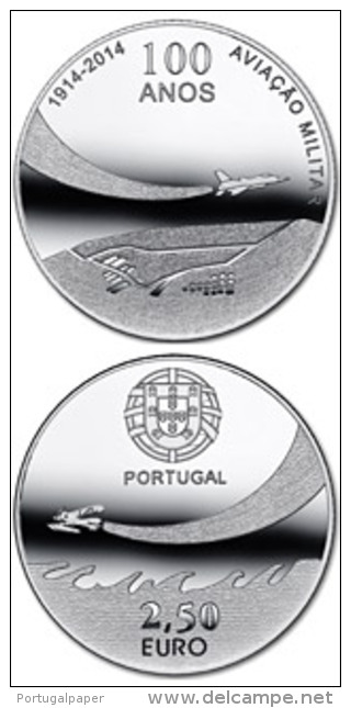 PORTUGAL - 2,50 Euro Cc  2014  -  (    100º Aviação Militar     )  UNC - Portugal