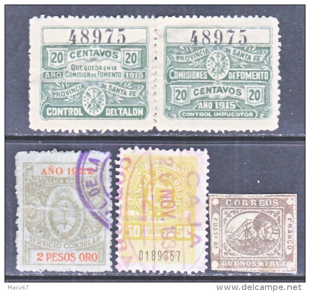 ARGENTINA  REVENUES AND ONE  CONSULAR - Used Stamps