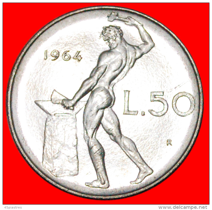 * NUDE VULCAN (1954-1989) ITALY  50 LIRAS 1964R UNCOMMON CONDITION!  LOW STARTNO RESERVE! - 50 Lire