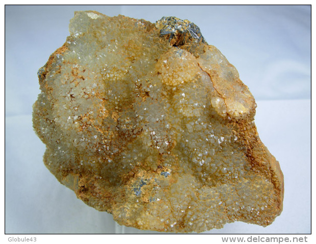 STIBINE EN EVENTAIL SUR QUARTZ MAMELONNE  8 X 8, CM MINE DE LA FORGE - Mineralien