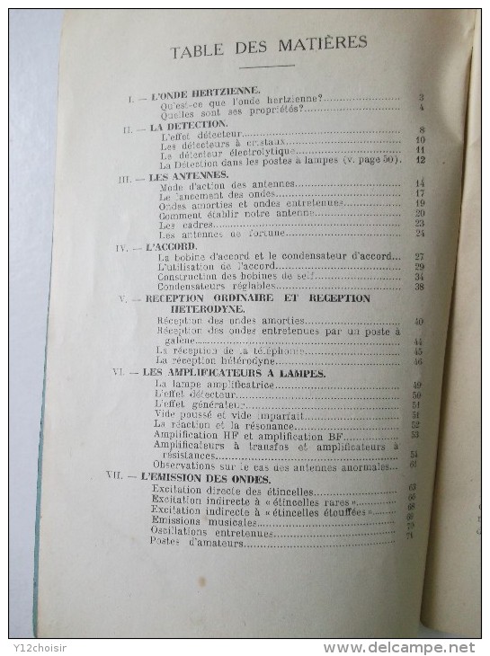 LIVRET 1923 THEORIE DE LA TELEGRAPHIE SANS FIL  PAUL DAPSENCE - Sonstige & Ohne Zuordnung