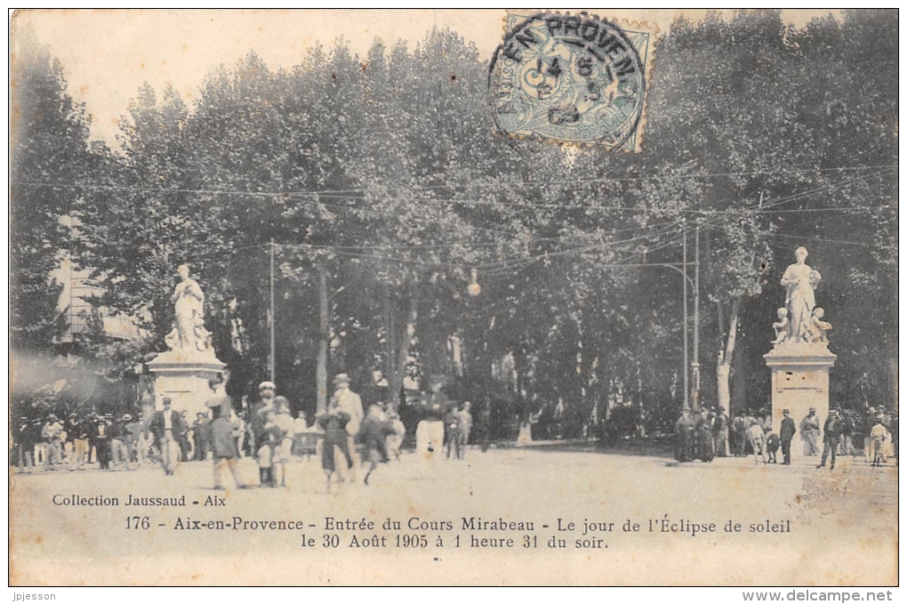 BOUCHES DU RHONE  13  AIX EN PROVENCE  ENTREE DU COURS MIRABEAU LE JOUR DE L'ECLIPSE DE SOLEIL 1905  SCIENCE - Aix En Provence