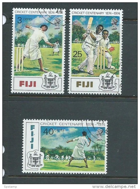 Fiji 1974 Cricket Anniversary Set 3 FU - Fiji (1970-...)