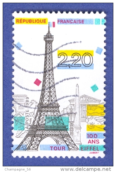 1989  N°  2580  CENTENAIRE DE LA TOUR EIFFEL  OBLITÉRÉ 1.00 € - Usati