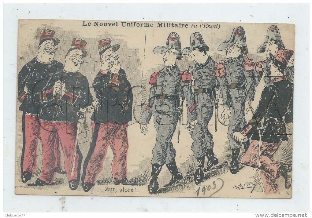 Robert (Illustration) : Le Nouvel Uniforme Militaire Satirique  En 1903 (animée)PF . - Robert