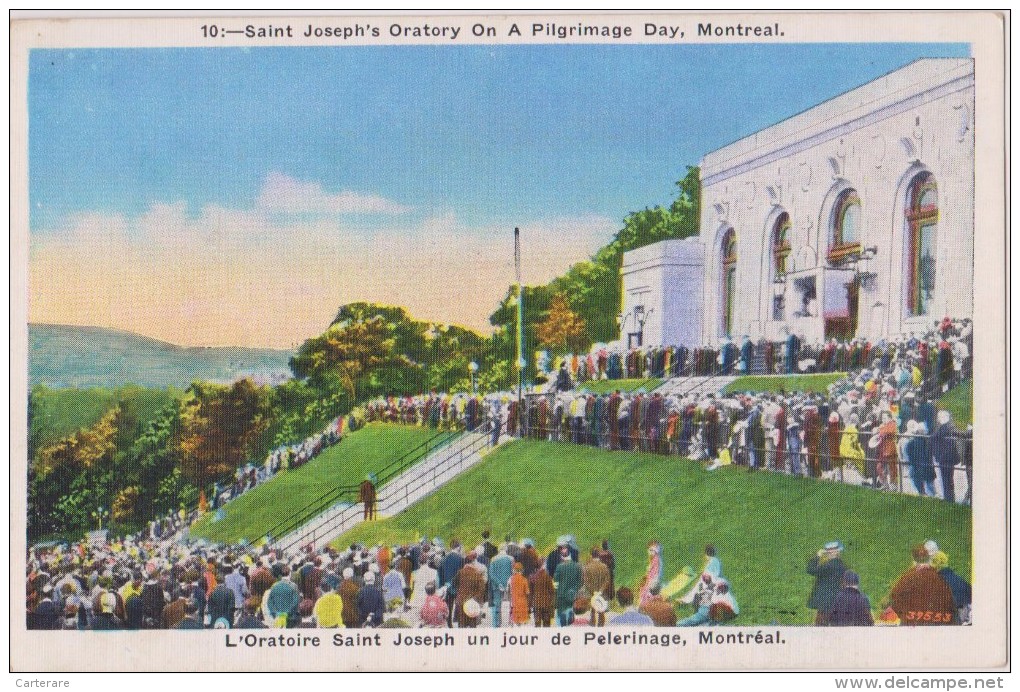 Carte Postale Ancienne,amérique,CANADA, QUEBEC,MONTREAL EN 1920,PILGRIMAGE,PELERINAG E,SAINT JOSEPH´S ORATORY,FOULE - Montreal