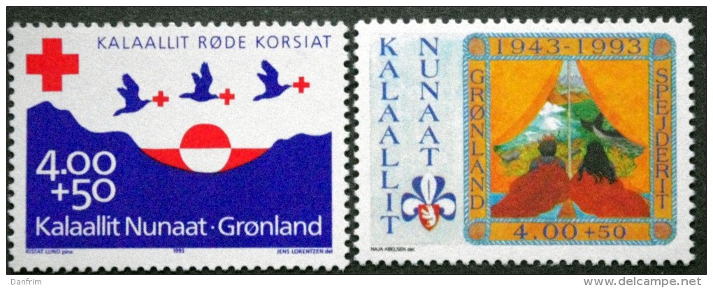 Greenland1993  70th Anniversary Or Red Cross   MiNr.236-37  MNH (**)  ( Lot  F 1995 ) - Neufs