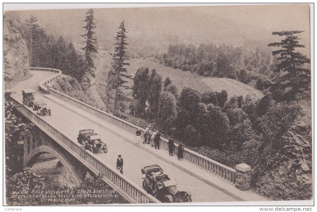 ETATS UNIS D´amérique,united States,USA,OREGON,COLUMBI A GORGE EN 1910,VOITURE,CAR,TACO,TAC OT,pont,bridge - Other & Unclassified