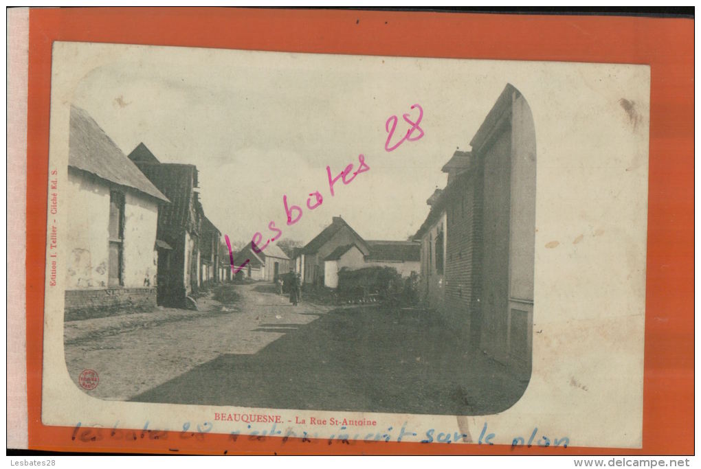 CPA 80  BEAUQUESNE  La  Rue St-Antoine  Animé 1914   AVR 2015  DIV  500 - Beauquesne