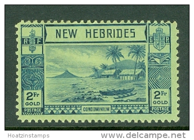 New Hebrides: 1938   Gold Currency - Lopevi Island & Canoe   SG61   2Fr   MH - Ungebraucht