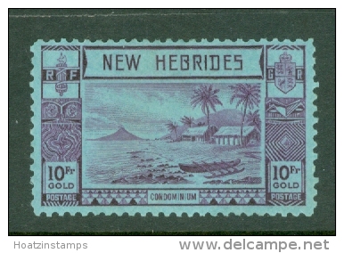 New Hebrides: 1938   Gold Currency - Lopevi Island & Canoe   SG63   10Fr   MH - Nuevos