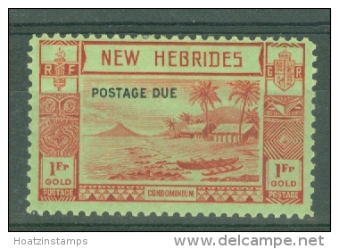 New Hebrides: 1938   Postage Due   SG D10   1Fr   MH - Unused Stamps