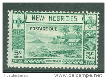 New Hebrides: 1938   Postage Due   SG D6   5c   MH - Nuevos