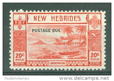 New Hebrides: 1938   Postage Due   SG D8   20c   MH - Ongebruikt