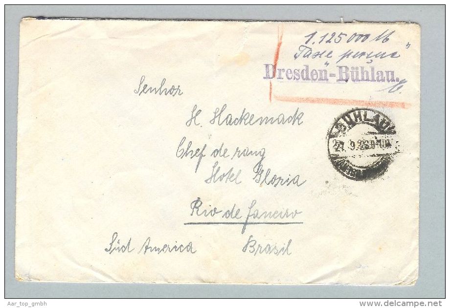 DR 1923-09-27 Brief Dresden-Bühlau > Rio De Janeiro - Lettres & Documents