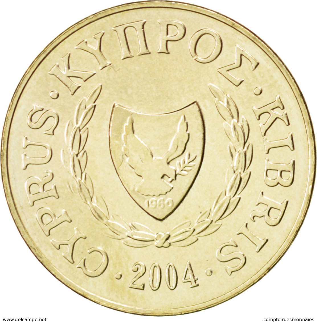 Monnaie, Chypre, 2 Cents, 2004, SPL, Nickel-brass, KM:54.3 - Cipro