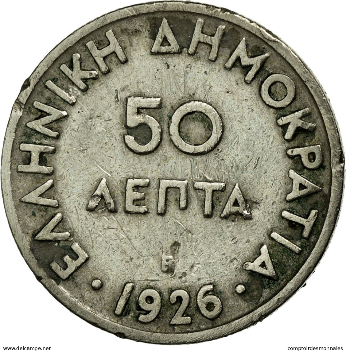Monnaie, Grèce, 50 Lepta, 1926, TTB, Copper-nickel, KM:68 - Grèce
