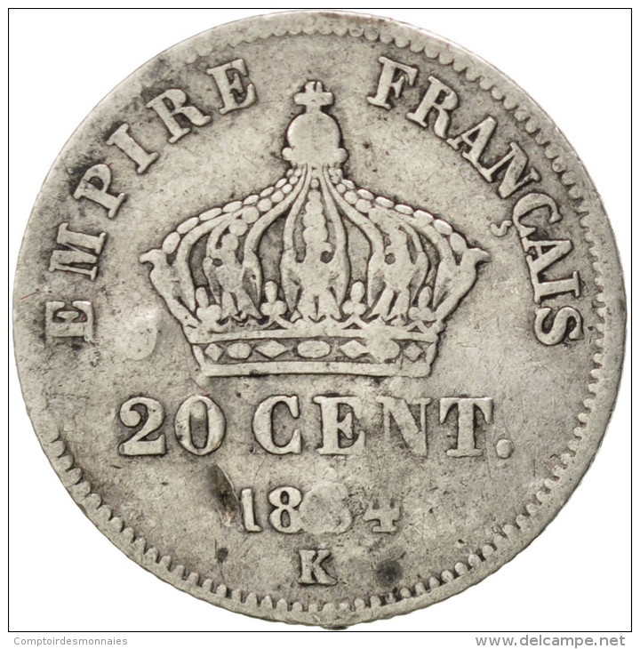 France, Second Empire, 20 Centimes Napoléon III 1864 K (Bordeaux), KM 805.3 - Andere & Zonder Classificatie