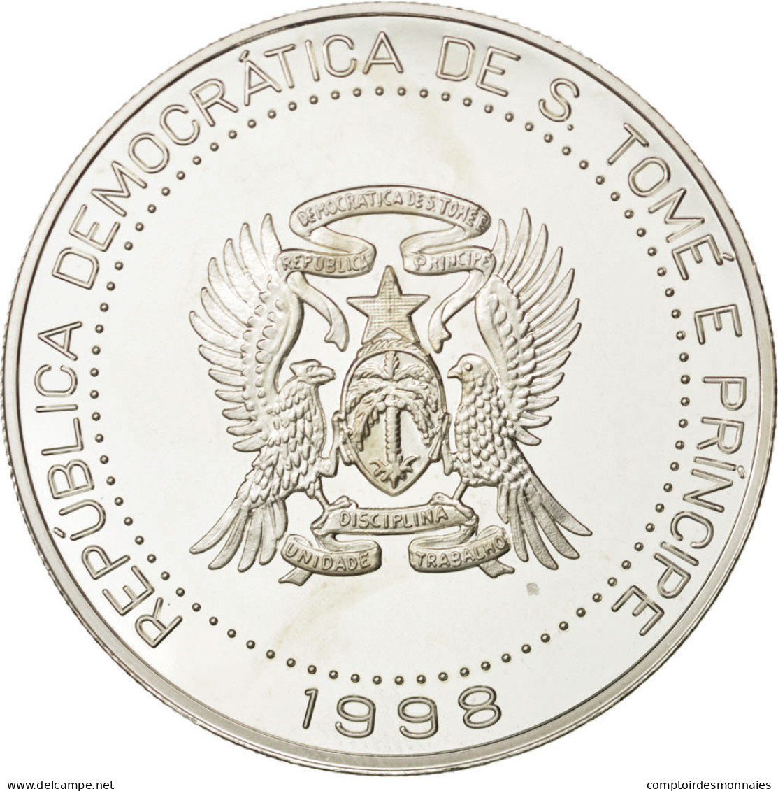 Monnaie, SAINT THOMAS & PRINCE ISLAND, 2000 Dobras, 1998, FDC, Copper-nickel - São Tomé Und Príncipe