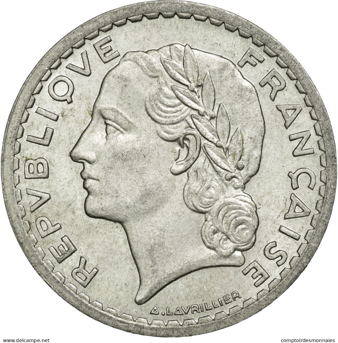 Monnaie, France, Lavrillier, 5 Francs, 1945, Beaumont Le Roger, TTB+, Aluminium - J. 5 Francs