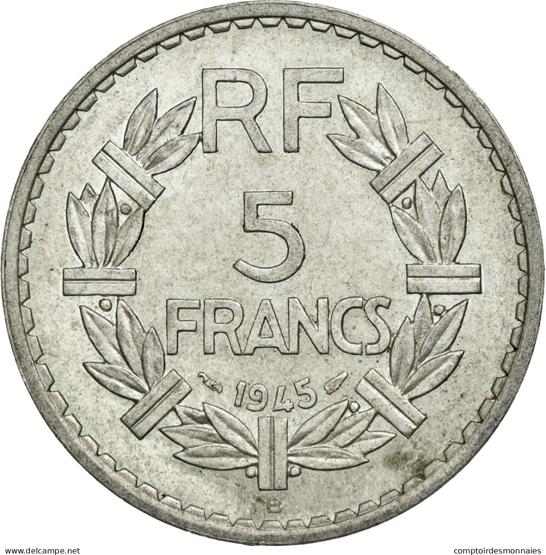 Monnaie, France, Lavrillier, 5 Francs, 1945, Beaumont Le Roger, TTB+, Aluminium - J. 5 Francs