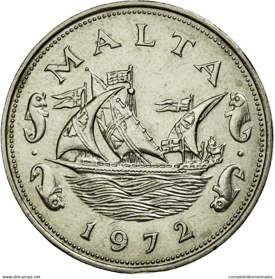 Monnaie, Malte, 10 Cents, 1972, TTB+, Copper-nickel, KM:11 - Malte
