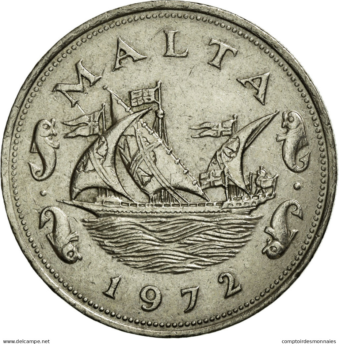 Monnaie, Malte, 10 Cents, 1972, TTB, Copper-nickel, KM:11 - Malta