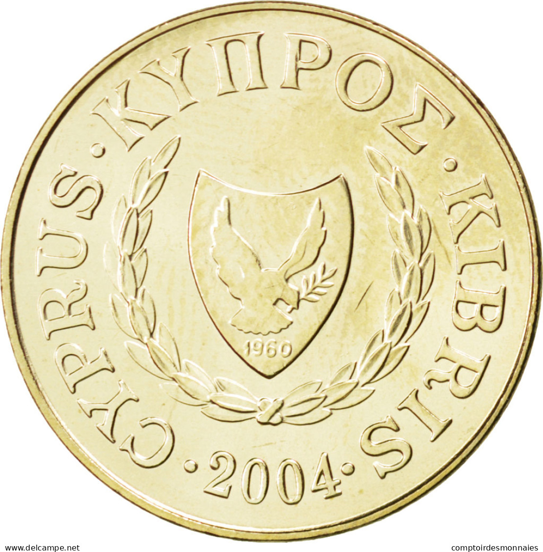 Monnaie, Chypre, 5 Cents, 2004, SPL, Nickel-brass, KM:55.3 - Cyprus