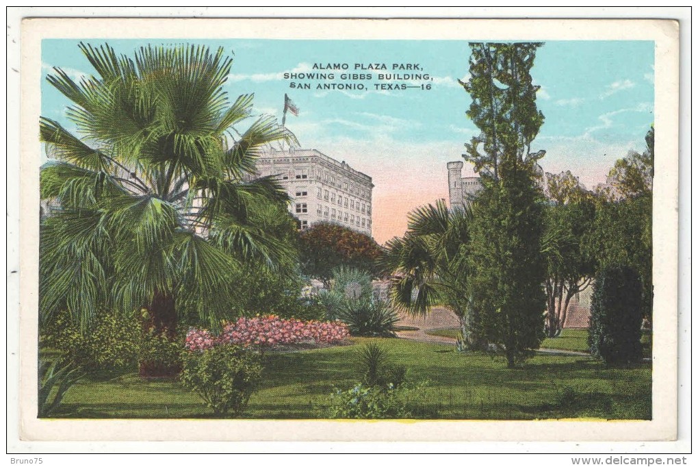 Alamo Plaza Park Showing Gibbs Building, San Antonio, Texas - San Antonio