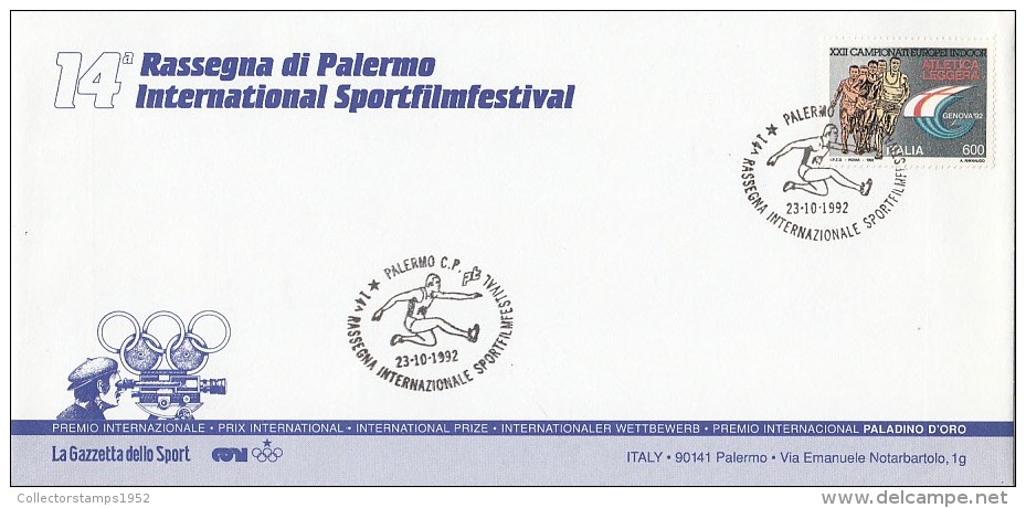 1558FM- PALERMO SPORTS FILM FESTIVAL, ATHLETICS, SPECIAL COVER, 1993, ITALY - Cinema