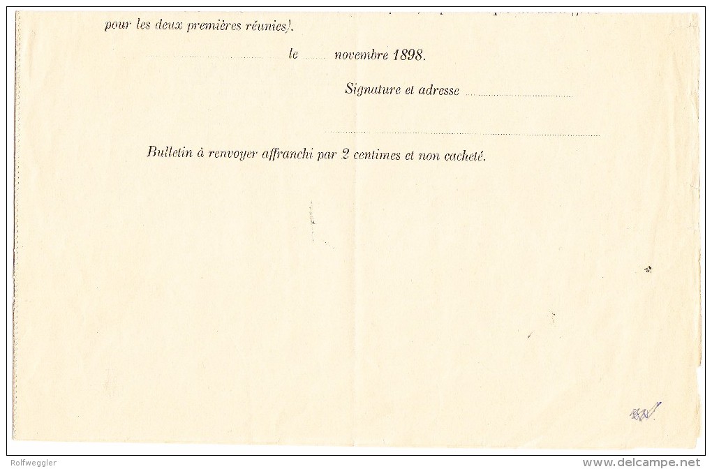 Schweiz Bordereau Postverwaltung Moutier 16.11.1898 Mit  7 X 3Fr, 2 X 1Fr. Und 50Rp. Stehende Helvetia + Je WZ 2. U 10Rp - Briefe U. Dokumente