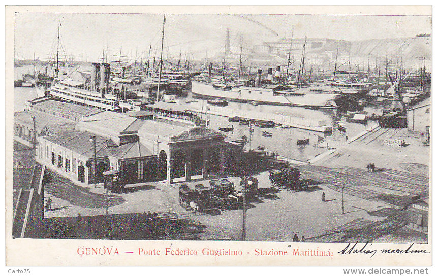 Italie - Genova - Ponte Federico Guglielmo - Stazione Marittima - Gare Maritime Port - Genova