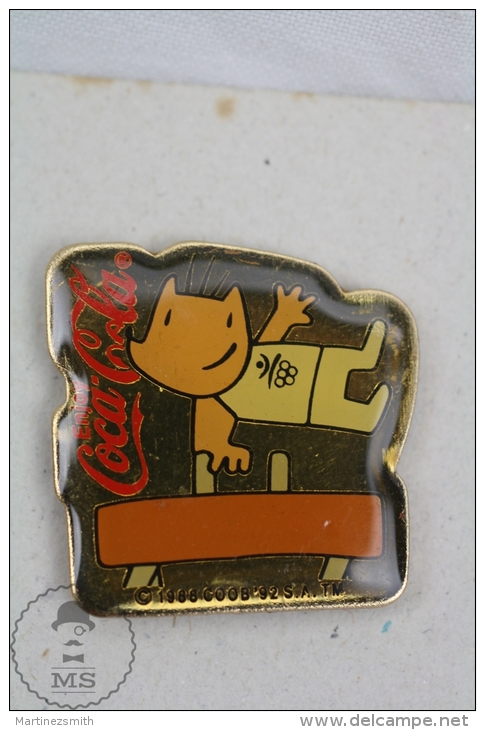 Coca Cola Advertising Barcelona 1992 Olympic Games Mascot Cobi - Pin Badge #PLS - Coca-Cola