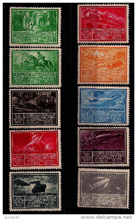 Austria, 1933, WIPA Labels, Ludwig Hesshaimer, Unused - Etichette Di Fantasia