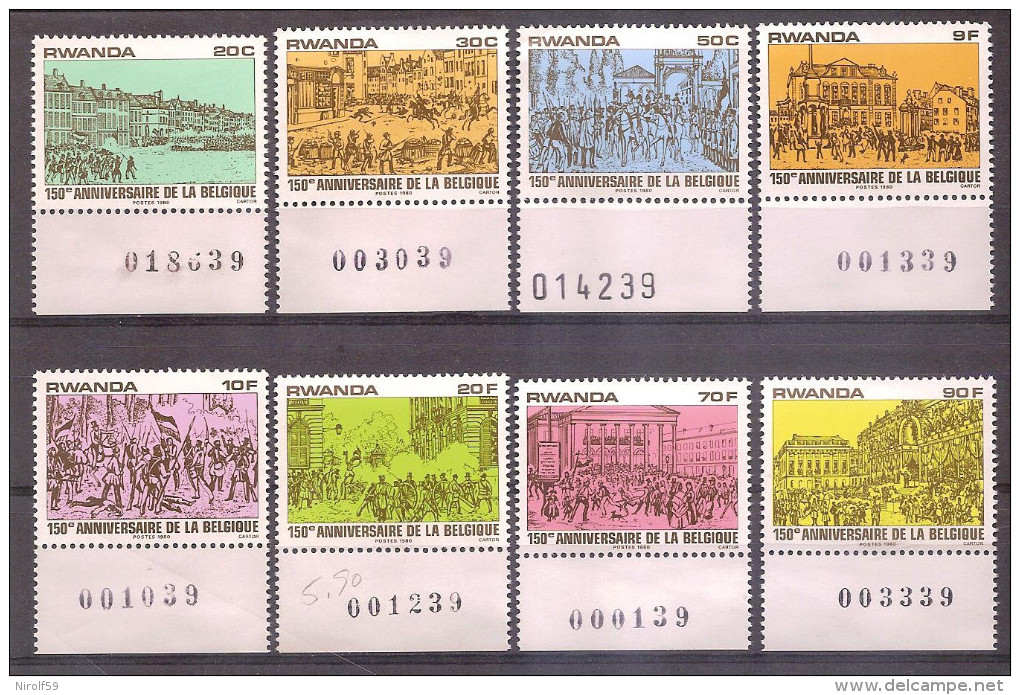 Rwanda 1980 - Belgian War Of Independence - Unused Stamps