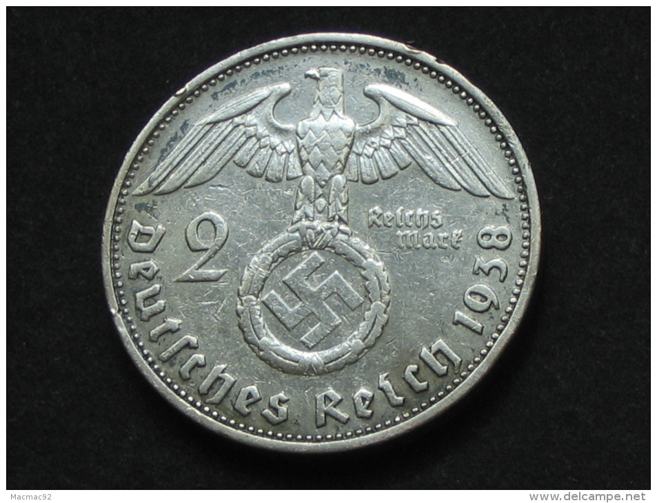 2 Deutches Reichsmark 1938 G - Allemagne - Third Reich **** EN ACHAT IMMEDIAT **** - 2 Reichsmark