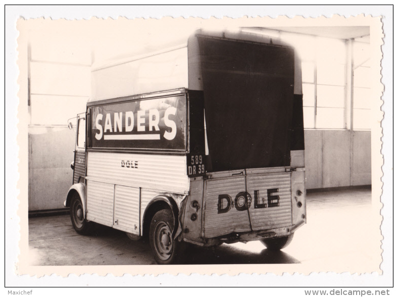 Photo 8.5 X 12.2 - Tube Citroên Surélevé "Publicité "Sanders" Dole, Accidenté, Choc Arrière Gauche,immatriculé 589 DR 39 - Automobiles