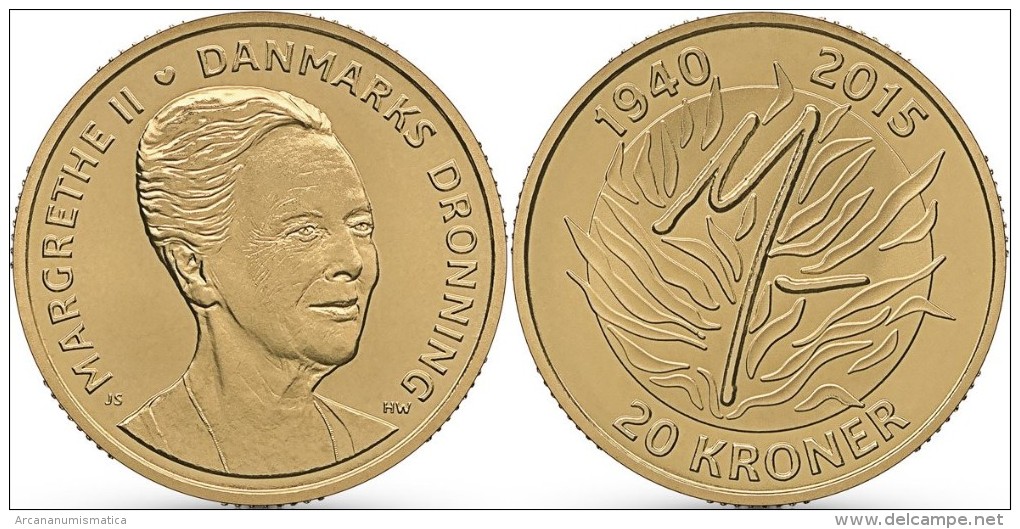 DANMARK  20  CORONAS  2015   2.015   "75 Th Birthday Of Queen MARGARITA II"  UNC  T-DL-11.308 - Dinamarca