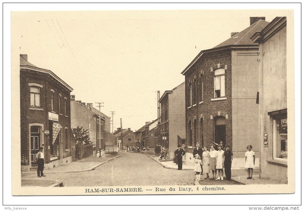 CPA - HAM SUR SAMBRE - Rue Du Baty , 4 Chemins  // - Sambreville